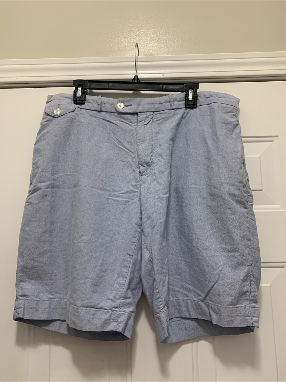 4/$10 Polo by Ralph Lauren 100% Cotton Light Blue Flat-Front Shorts Size 38